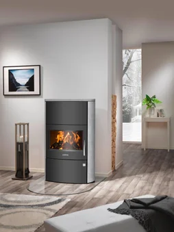 Poêle à bûche Agero w+, JUSTUS, 7 kw noir / gris