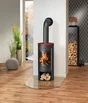 Poêle à bûche Mino 2.0, JUSTUS, 5.5 kW  noir / rouge