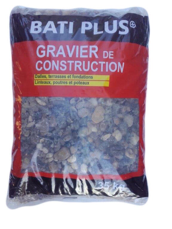 Gravier de construction béton 5/15, sac de 35 kg