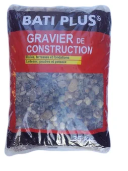 Gravier de construction béton 5/15, sac de 35 kg