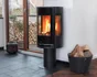 Poêle à bûche 9.3 lux, ADURO, 6 kW noir
