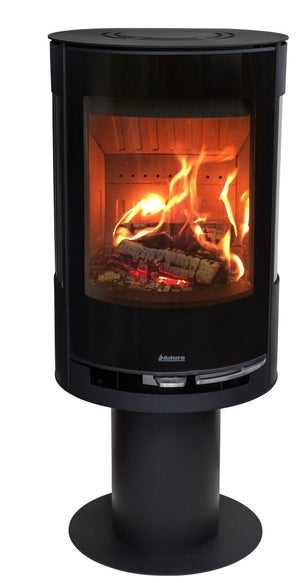Poêle à bûche 9.3 lux, ADURO, 6 kW noir