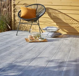 Carrelage Sol Extérieur Forte Effet Bois Gris Apero L.20 X L.60.4 Cm