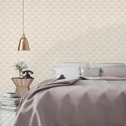 Papier Peint Intissé Art Deco Pailleté Beige