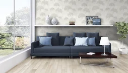 Papier Peint Vinyle Sur Intissé Ginkgo Argent