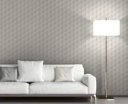 Papier Peint Vinyle Origami Paillette Gris Argent