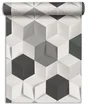 Papier Peint Intissé Hexagone 3D Blanc Alu