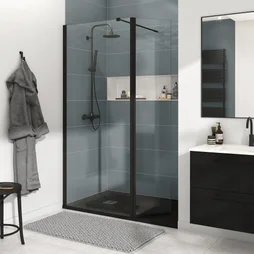 Receveur de douche extraplat résine noir L. 140 x L. 90 cm, REMIX