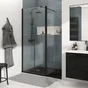 Receveur de douche extraplat résine noir L. 140 x L. 90 cm, REMIX
