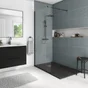 Receveur de douche extraplat résine noir L. 140 x L. 90 cm, REMIX