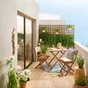 Salon de jardin acacia beige Solis origami, 2 personnes