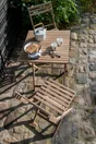 Salon de jardin acacia beige Solis origami, 2 personnes