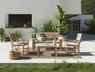 Salon bas de jardin bois acacia Solis NATERIAL, 4 personnes