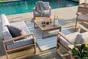 Salon bas de jardin bois beige Solaris NATERIAL, 4 personnes