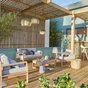 Salon bas de jardin bois beige Solaris NATERIAL, 4 personnes