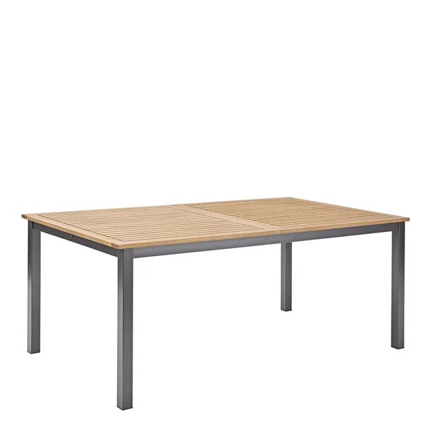 Table de jardin rectangulaire NATERIAL Oris alu gris/eucalyptus, 6/8 personnes