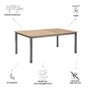 Table de jardin rectangulaire NATERIAL Oris alu gris/eucalyptus, 6/8 personnes
