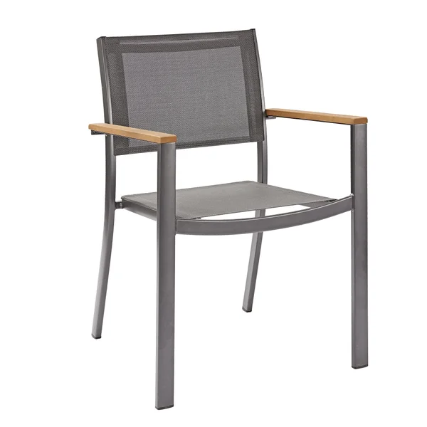 Fauteuil de jardin NATERIAL Oris en aluminium gris anthracite/bois d'eucalyptus
