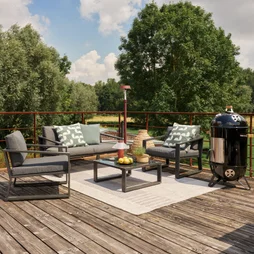 Salon bas de jardin aluminium gris anthracite Lyra NATERIAL, 4 personnes