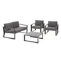 Salon bas de jardin aluminium gris anthracite Lyra NATERIAL, 4 personnes