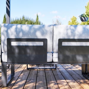 Salon de jardin aluminium gris anthracite Odyssea NATERIAL, 7 personnes