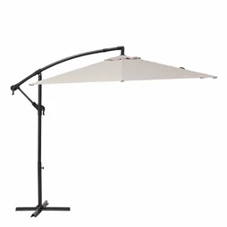 Parasol déporté Polar hexa taupe hexagonal, L.290 x l.290 cm