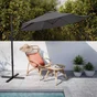 Parasol déporté NATERIAL Avea anthracite hexagonal, L.289 x l.289 cm