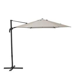Parasol déporté NATERIAL Avea taupe hexagonal, L.289 x l.289 cm