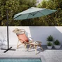 Parasol déporté NATERIAL Avea bleu hexagonal, L.289 x l.289 cm