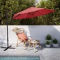 Parasol déporté NATERIAL Avea rouge hexagonal, L.289 x l.289 cm