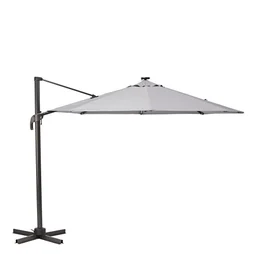 Parasol déporté NATERIAL Avea gris octogonal, L.287 x l.287 cm