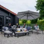 Parasol déporté NATERIAL Avea gris octogonal, L.287 x l.287 cm
