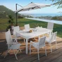 Parasol déporté NATERIAL Avea gris octogonal, L.287 x l.287 cm