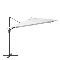 Parasol de cour NATERIAL Aura blanc carré, L.286 x l.286 cm