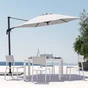 Parasol de cour NATERIAL Aura blanc carré, L.286 x l.286 cm
