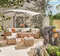 Parasol de cour NATERIAL Aura blanc carré, L.286 x l.286 cm