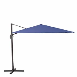 Parasol à manche latéral / excentrique NATERIAL Aura bleu carré, L.286 x l.286 c