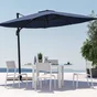 Parasol à manche latéral / excentrique NATERIAL Aura bleu carré, L.286 x l.286 c