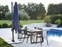 Parasol à manche latéral / excentrique NATERIAL Aura bleu carré, L.286 x l.286 c