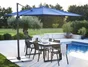 Parasol à manche latéral / excentrique NATERIAL Aura bleu carré, L.286 x l.286 c
