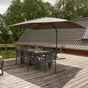 Parasol de cour NATERIAL Aura anthracite rectangulaire, L.386 x l.281 cm