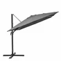 Parasol de cour NATERIAL Aura anthracite rectangulaire, L.386 x l.281 cm