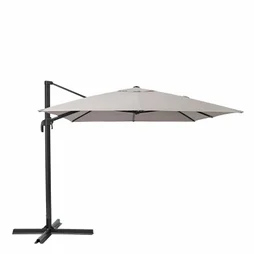 Parasol NATERIAL Aura taupe rectangulaire, L.386.5 x l.281 cm