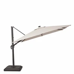 Parasol déporté NATERIAL Sonora taupe carré, L.288 x l.288 cm
