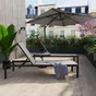 Parasol déporté NATERIAL Sonora taupe carré, L.288 x l.288 cm