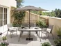 Parasol pied central Polar beige hexagonal, L.263 x l.262 cm