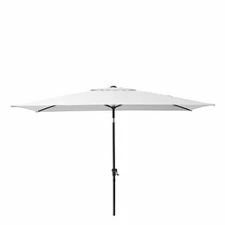 Parasol pied central NATERIAL Avea blanc rectangulaire, L.300 x l.200 cm