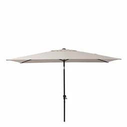 Parasol pied central NATERIAL Avea taupe rectangulaire, L.300 x l.200 cm