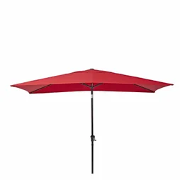 Parasol pied central NATERIAL Avea rouge rectangulaire, L.300 x l.200 cm