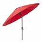Parasol pied central NATERIAL Sinae rouge rond, L.252 x l.252 cm